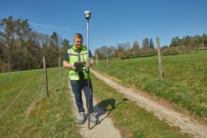 Dokumentation der Einmessung mit Hilfe eines GPS-Geräts auf dem Feld